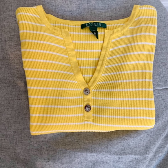 Ralph Lauren Yellow Henley Style Shirt XL - Picture 5 of 5